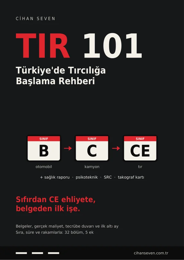 Türkiye'de Tırcılığa Başlama Rehberi 101: Sıfırdan direksiyona: belgeler, maliyet ve ilk iş — e-kitap kapağı